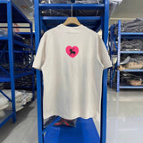 saint m t shirts  s.m barbie heart print crew neck pullover short sleeve top - wholesale