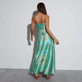 Women's dress - cross-border e-commerce, european & american spring bohemian style fashion printed camisole dress