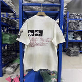 saint m t shirts  s.m. rockabilly american vintage crew neck drop shoulder washed distressed short sleeve tee - wholesale