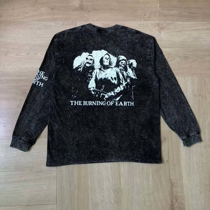 Saint m hoodie - autumn/winter s.m. skull band graphic crewneck pullover long sleeve - wholesale