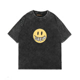 Drew house t-shirt - spring/summer collection - d@ew smiley face letter graphic - washed & distressed short sleeve - wholesale