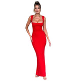 Women's dress - export fashion european & american style summer dress - sexy square neck, slimming, solid color maxi dress