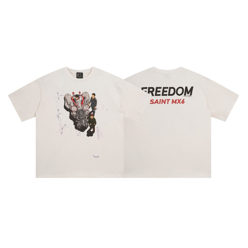 saint m t shirts  s.m anime series graphic crewneck pullover short sleeve t-shirt - wholesale