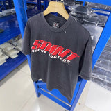 saint m t shirts  s.m letter print crew neck pullover short sleeve top - wholesale