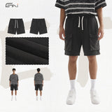 Etai men's clothing american streetwear oversized vintage style casual shorts - premium heavyweight washed cotton men's shorts