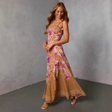 Women's dress - cross-border spring/summer - amazon us & europe - women's fashion printed sexy fashion spaghetti strap dress