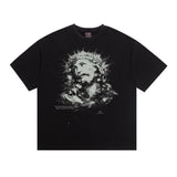 saint m t shirts  s.m. glow-in-the-dark distressed graphic crew neck short sleeve t-shirt - wholesale