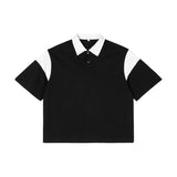 Etai men's clothing high-quality pure cotton boxy color block polo shirt - trendy men's brand, drop shoulder, turn-down collar, short sleeve tee