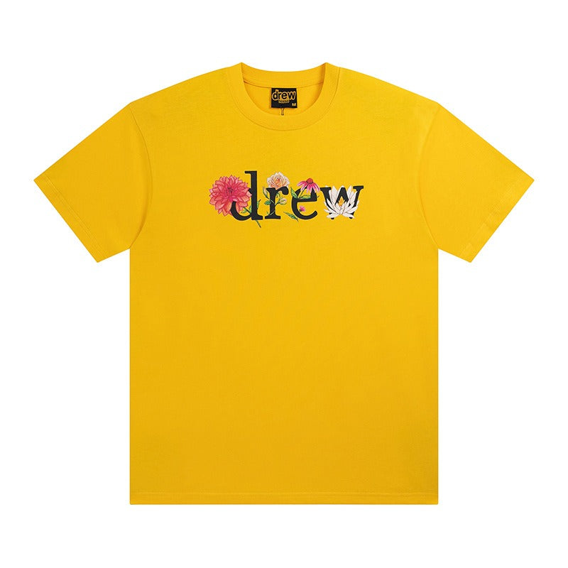 Drew house t-shirt - spring/summer collection - d@ew floral & letter graphic crew neck pullover short sleeve - wholesale single piece