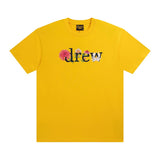 Drew house t-shirt - spring/summer collection - d@ew floral & letter graphic crew neck pullover short sleeve - wholesale single piece