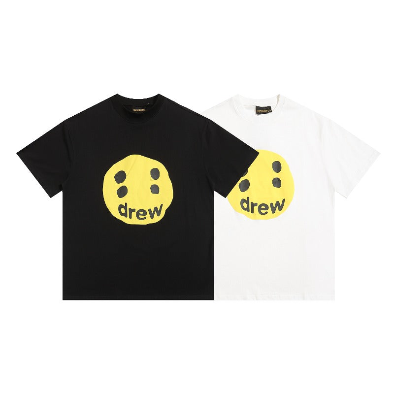 Drew house t-shirt - spring/summer - d@ew foamed smiley face graphic crew neck short sleeve tee