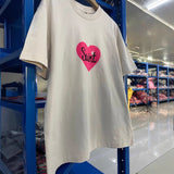 saint m t shirts  s.m barbie heart print crew neck pullover short sleeve top - wholesale