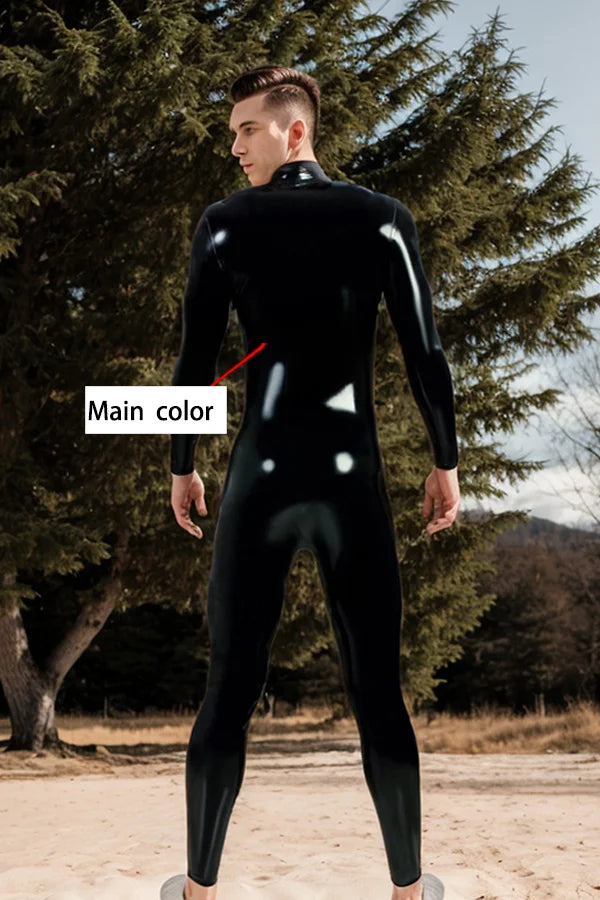 Man Latex Catsuits Standard Neck Entry