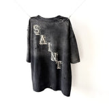 saint m t shirts  s.m little angel letter graphic crew neck short sleeve top