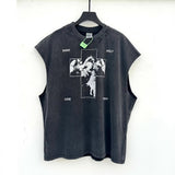 saint m t shirts  s.m vintage oil painting pattern pullover casual tank top - wholesale
