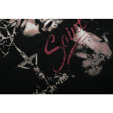saint m t shirts  s.m character & letter graphic crew neck pullover short sleeve t-shirt - wholesale