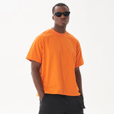 Etai short and wide pure cotton trendy men's t-shirt with printed logo american boxy fit short-sleeved men's t-shirt