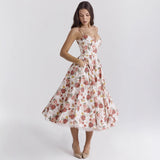 Women's summer dress: european and american high-end princess gown, french style mesh a-line double layer spaghetti strap dress