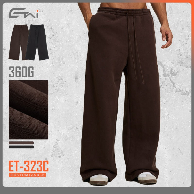 Etai men's clothing relaxed fit heavyweight wide-leg sweatpants - men's trendy brand autumn collection - men's casual pants