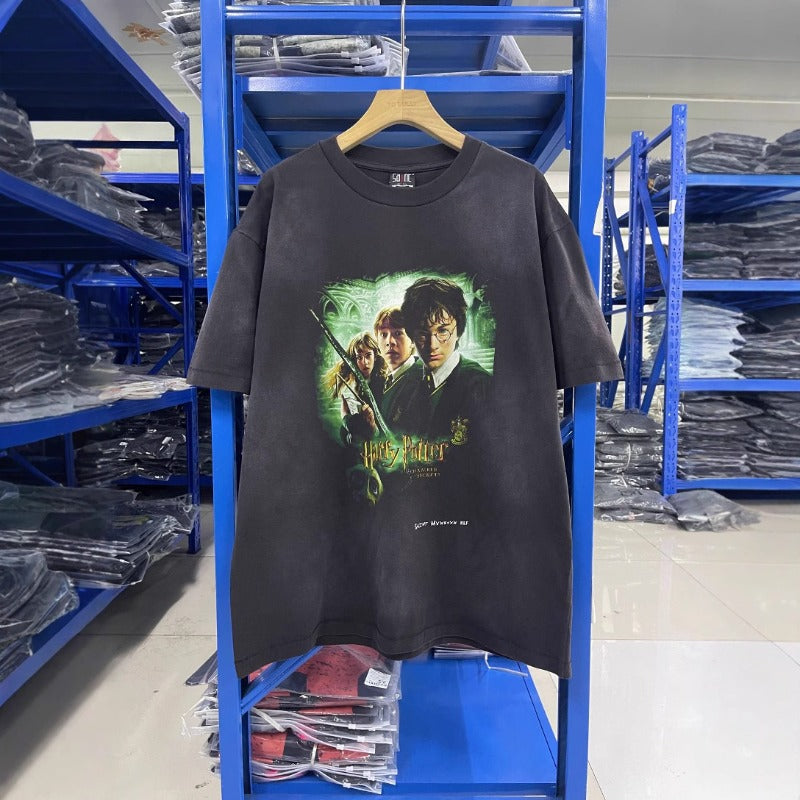 saint m t shirts  s.m movie character graphic crew neck pullover short sleeve t-shirt - wholesale