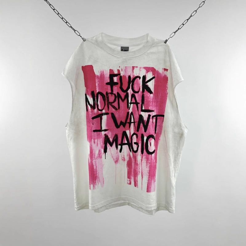 saint m t shirts  s.m limited edition letter graphic crew neck pullover tank top - wholesale
