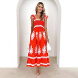 Women's dress: hot-selling european and american style beach dress for women on amazon - vacation-ready printed bandeau dress