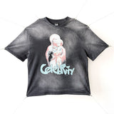 saint m t shirts  s.m. virgin mary letter graphic crew neck pullover short sleeve t-shirt - wholesale
