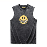 Drew house t-shirt - spring/summer d@ew smiley face letter heavyweight washed tank top