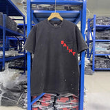 saint m t shirts  s.m letter print crew neck short sleeve t-shirt