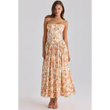 Women's dress - amazon cross-border fashion: elegant, chic, and flattering floral print slip dress - slim fit, figure-flattering, and ethereal