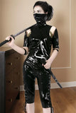 Women Latex Bodysuits Black Ninja