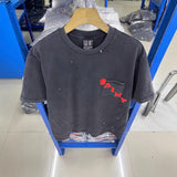 saint m t shirts  s.m letter print crew neck short sleeve t-shirt