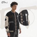 Etai men's american streetwear baseball jacket - premium color block fleece embroidered outerwear