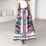 Women's dress - bestselling high-waisted, elastic waist, loose-fit printed maxi skirt/sundress for summer - perfect for independent e-commerce stores, wish, and amazon