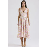 Women's dress - standalone store summer slim-fit camisole maxi dress - european & american style fashion print v-neck elegant dress