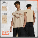 Etai men's clothing color block tank top pure cotton short sleeve men's t-shirt streetwear brand loose crew neck rolled hem vest