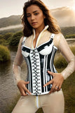 Women Latex Corsets Valentina Striped Design