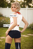 Women Latex Tops White Latex Sleeveless