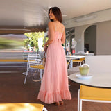 Women's dress: aliexpress women's summer camisole bow sweet top & ruched fairy midi skirt set