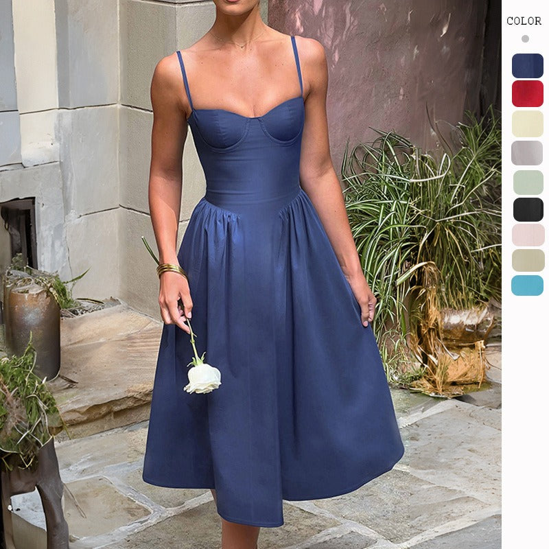 Women's dress - cross-border amazon fashion: spring/summer sexy & stylish camisole dress - slimming, backless design for european & american markets