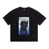 saint m t shirts  s.m clown knife graphic crew neck pullover short sleeve t-shirt - wholesale