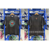 saint m t shirts  s.m cartoon print crew neck pullover short sleeve top - wholesale