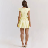 Women's dress - cross-border e-commerce summer style: sweet & spicy lace patchwork embroidered cinched waist cami dress