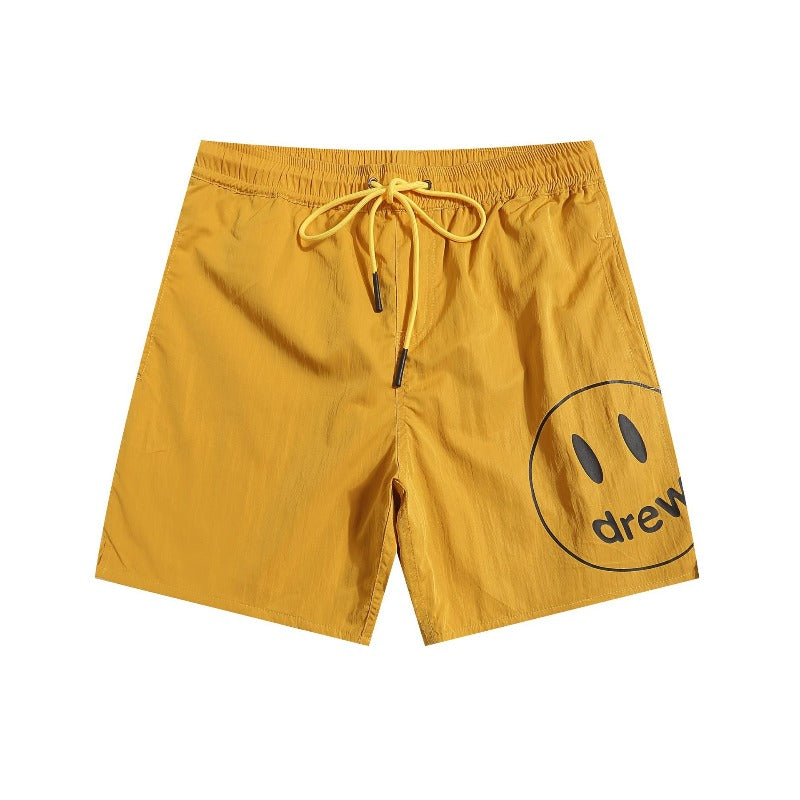 Drew house pants spring/summer d@ew smiley face letter print casual loose beach shorts