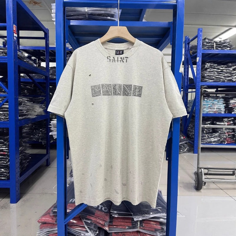 saint m t shirts  s.m collaboration graffiti graphic crewneck t-shirt - wholesale