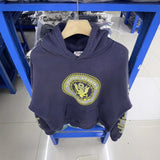 Saint m hoodie - spring/autumn s.m navy medal letter print washed & distressed hooded sweatshirt - wholesale