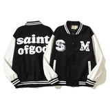Saint m t jackets - spring/autumn s.m. letter patch baseball jacket - wholesale single piece