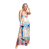 Women's dress - in stock, ready to ship: summer european & american style sexy high-waisted printed maxi slip dress - perfect for vacation!