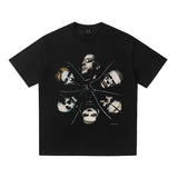 saint m t shirts  s.m metal band graphic crewneck pullover short sleeve t-shirt - wholesale