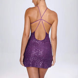 Women's dress - european and american style, cross-border e-commerce, halter neck, sexy socialite, bodycon sequin dress, bodycon skirt, evening gown for women